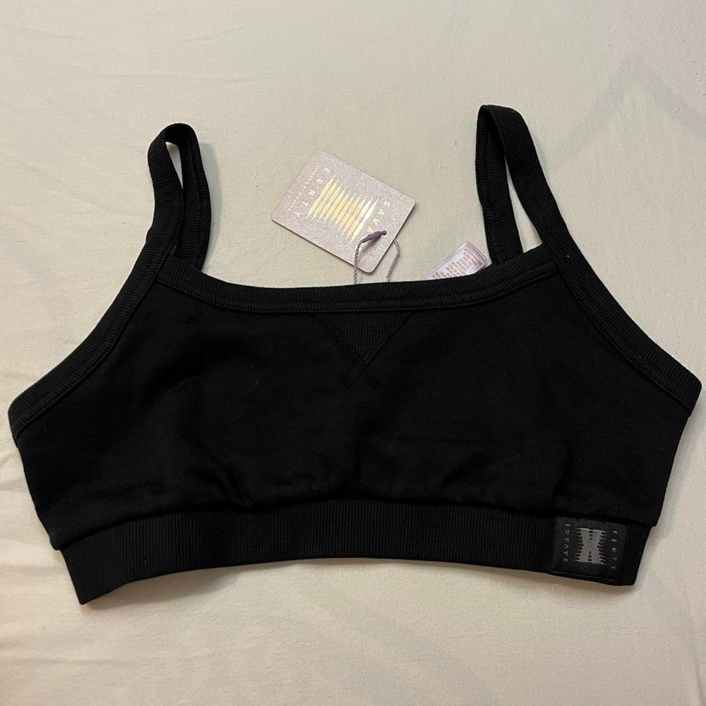 Savage X Fenty Lounge Fleece Black Bralette